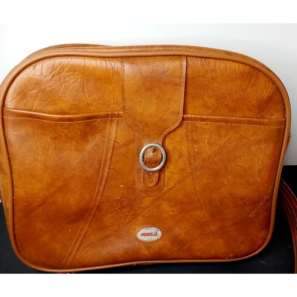VTG Seward Luggage Brown Leather shoulder bag made In U.S.A